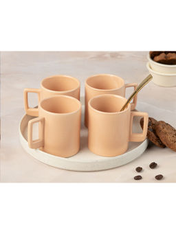 BODHI HOUSE - Peach Eco Cozy Ceramic Tea Cups (Pack of 4)