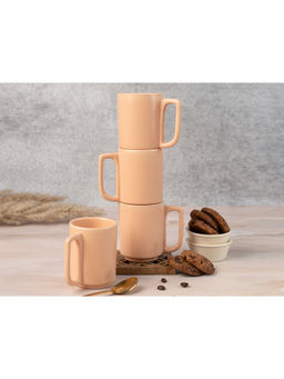 BODHI HOUSE - Peach Eco Cozy Ceramic Tea Cups (Pack of 4)