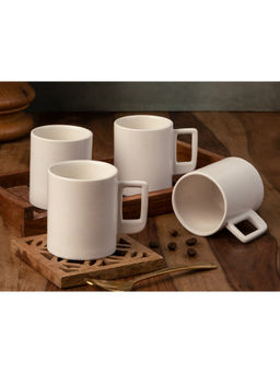 BODHI HOUSE - Off White Eco Cozy Ceramic Tea Cups (Pack of 4)