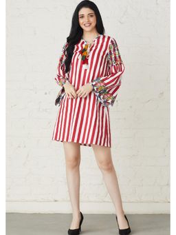 BOHO-CHIC By Sukriti Jain - Red Enchanted Floral Embroidered Dress