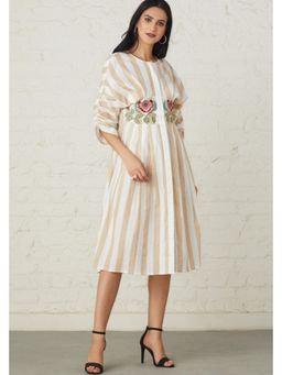 BOHO-CHIC By Sukriti Jain - White Floral Embroidered Midi Dress