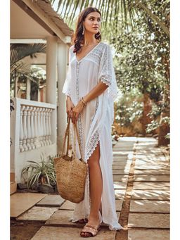 BOHO-CHIC By Sukriti Jain - White Somerset Lace Kaftan