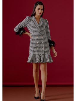 BOHO-CHIC By Sukriti Jain - Grey Metallic Tweed Blazer Dress