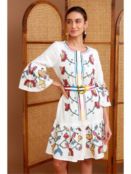 BOHO-CHIC By Sukriti Jain - White The Amour Embroidered Dress