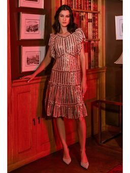 BOHO-CHIC By Sukriti Jain - Cream All About Sparkles and Glimmer Asymmetrical Dress