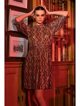 BOHO-CHIC By Sukriti Jain - Green All About Sparkles and Glimmer Asymmetrical Dress