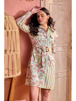 BOHO-CHIC By Sukriti Jain - Green French Riviera Shirt Dress