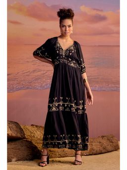 BOHO-CHIC By Sukriti Jain - Black The Kalie Flowy Maxi Dress