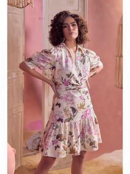 BOHO-CHIC By Sukriti Jain - Beige Dainty Spring Hues Short Dress