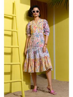 BOHO-CHIC By Sukriti Jain - Yellow Dainty Sprint Time Midi Dress