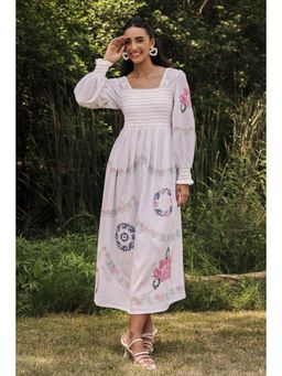 BOHO-CHIC By Sukriti Jain - White The French Riviera Embroidered Dress