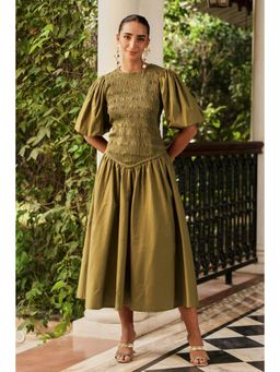 BOHO-CHIC By Sukriti Jain - Olive The Olivia Midi Dress