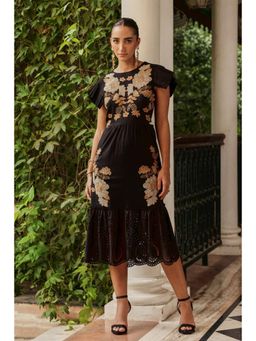 BOHO-CHIC By Sukriti Jain - Black The Saint Tropez Embroidered Dress