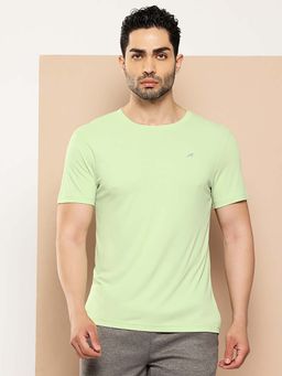 Alcis - Green Solid Half Sleeves T-Shirt