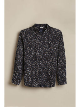 Allen Solly - Boys Navy Blue Cotton Collar Neck Shirt