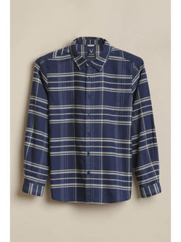 Allen Solly - Boys Navy Blue Cotton Collar Neck Shirt