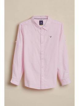 Allen Solly - Boys Pink Cotton Blend Collar Neck Shirt