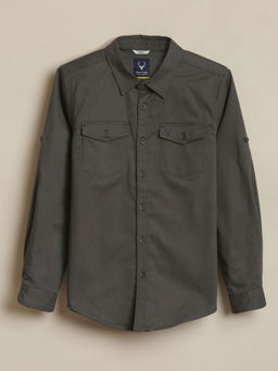 Allen Solly - Boys Grey Cotton Collar Neck Shirt