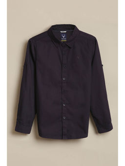 Allen Solly - Boys Purple Cotton Collar Neck Shirt