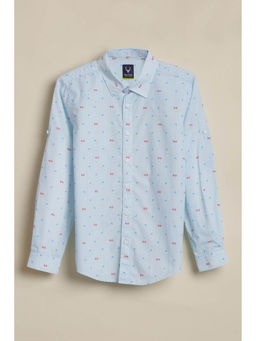 Allen Solly - Boys Blue Cotton Collar Neck Shirt