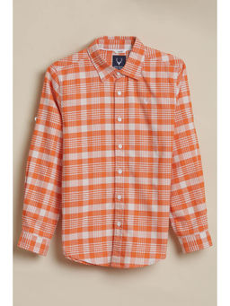 Allen Solly - Boys Orange Cotton Collar Neck Shirt