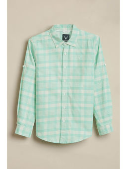 Allen Solly - Boys Green Cotton Collar Neck Shirt