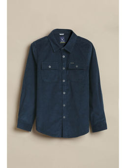 Allen Solly - Boys Navy Blue Cotton Collar Neck Shirt