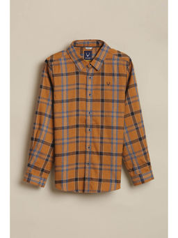 Allen Solly - Boys Brown Polyester Blend Collar Neck Shirt