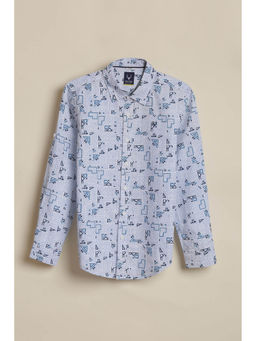 Allen Solly - Boys Blue Cotton Collar Neck Shirt