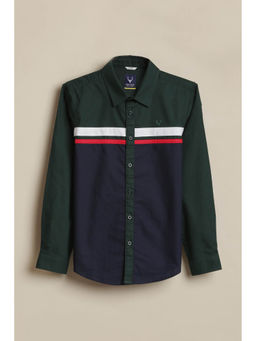 Allen Solly - Boys Green Cotton Collar Neck Shirt