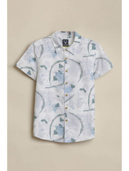 Allen Solly - Boys White Cotton Collar Neck Shirt