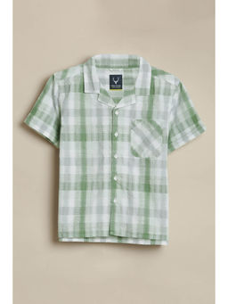 Allen Solly - Boys Green Cotton Collar Neck Shirt