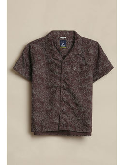 Allen Solly - Boys Brown Cotton Collar Neck Shirt