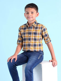 U.S. POLO ASSN. - Boys Yellow Cotton Regular Fit Shirt