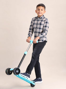 U.S. POLO ASSN. - Boys Beige Cotton Regular Fit Shirt