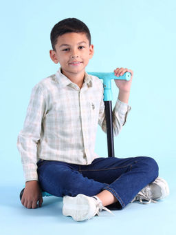 U.S. POLO ASSN. - Boys Green Cotton Regular Fit Shirt