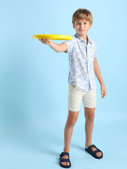 U.S. POLO ASSN. - Boys Blue Cotton Regular Fit Shirt