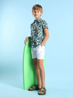 U.S. POLO ASSN. - Boys Green Cotton Regular Fit Shirt