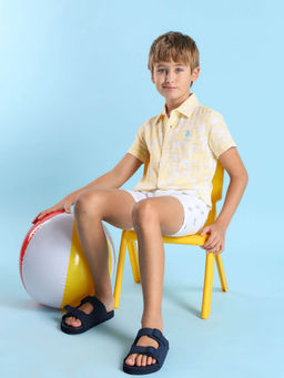 U.S. POLO ASSN. - Boys Yellow Cotton Regular Fit Shirt