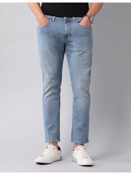 U.S. Polo Assn. Denim Co. - Mens Blue Henry Heavy Faded Tapered Fit Jeans