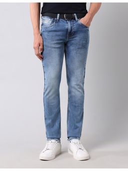 U.S. Polo Assn. Denim Co. - Mens Blue Regallo Heavy Faded Skinny Fit Jeans