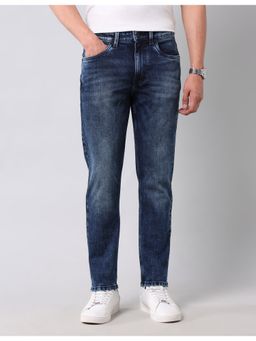 U.S. Polo Assn. Denim Co. - Mens Blue Cole Comfort Heavy Faded Cropped Fit Jeans