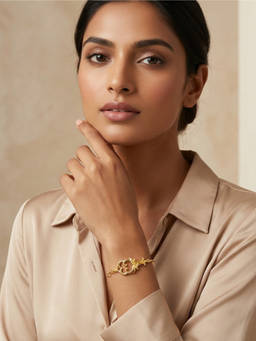 ALOKKI - Women Gold Statement 18K Gold Plated Kada