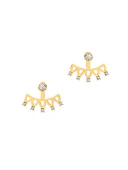 ALOKKI - Women White Stones 18K Gold Plated Earrings