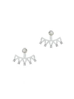 ALOKKI - Women White Stones Silver Plated Earrings
