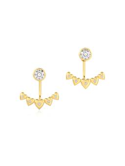 ALOKKI - Women White Stones 18K Gold Plated Earrings