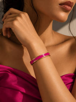 House of Pehr - Women Pink Statement 18K Gold Plated Cuff