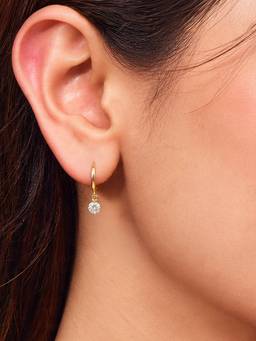 Zavya - Women White Stones Gold Plated Earrings
