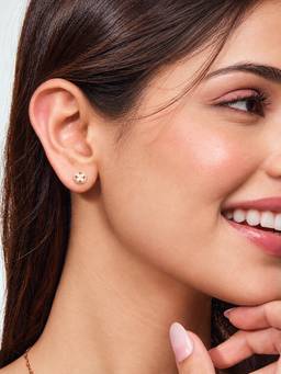 Zavya - Women White Stones Gold Plated Earrings