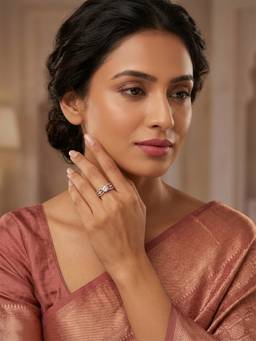 Opal Touch - Women White Stones Rose Gold Plated Ring